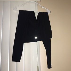 Lulu lemon black wunder under reversible leggings